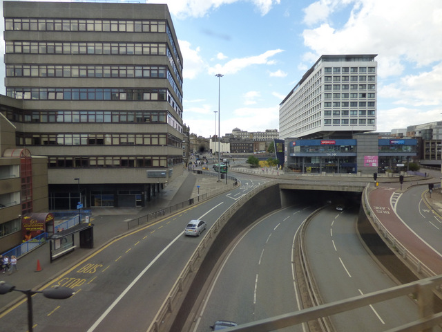 The A167(M) in Newcastle city centre