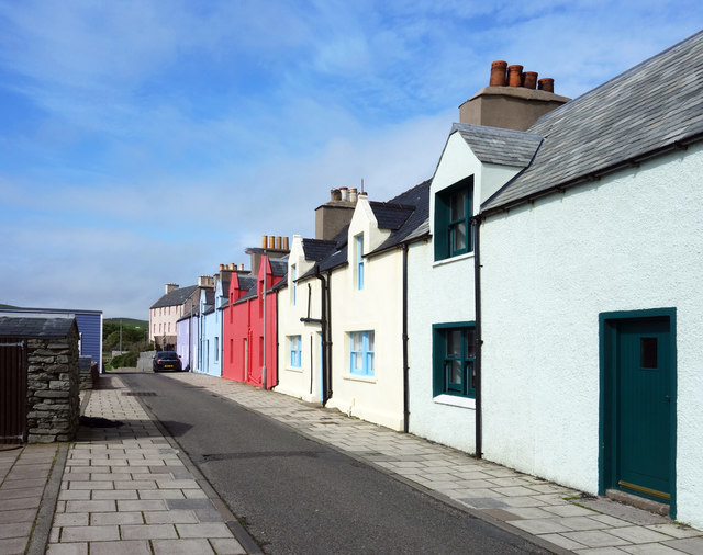 Colourful New Street, Scalloway