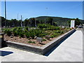 Planted rectangle at the edge of the Royal Mint Experience site, Llantrisant