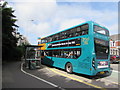 Cardiff Bus double-decker at a Newport Road bus stop, Cardiff