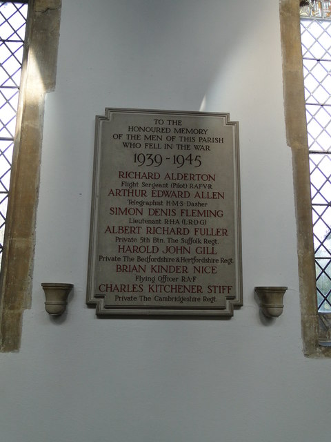 Great Barton War Memorial plaque  (WW2)