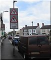 Warning signs facing Moorland Road, Splott, Cardiff