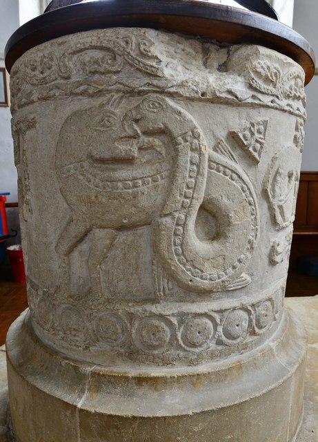 Hook Norton, St. Peter's Church: The c11th Norman font 5