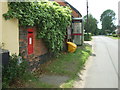 Elizabeth II postbox and telephone box on Bell Lane, Saham Toney