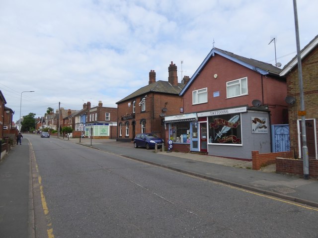 Inn and shops, Military Road Colchester