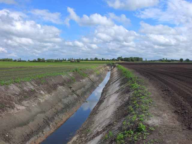 Recently excavated drainage channel on Marsh Moss, Burscough