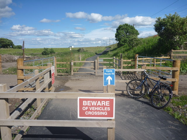 East Lothian Landscape : Resurfaced Cycle Track Near East Barns