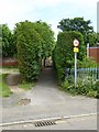 Footpath north from Meyrick Crescent, Colchester