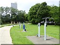 Exercise equipment in City Stadium Park