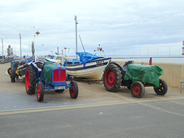 Tractors and boats on Redcar seafront