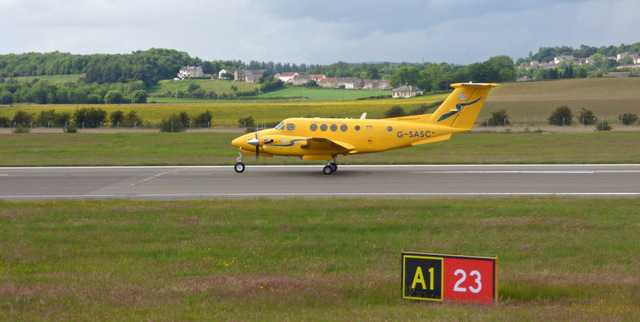 Air ambulance aircraft at Glasgow airport