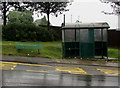 Varteg Road bus stop, shelter and bench, Varteg