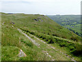 SN6547 : Moorland byway overlooking Cwm Twrch, Carmarthenshire by Roger  D Kidd