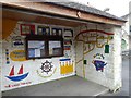 Decorated bus shelter in Marshfield