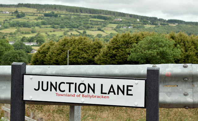 Junction Lane name sign, Ballybracken, Ballynure/Larne (July 2017)