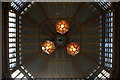 Looking up at the lanterns in Leadenhall Market