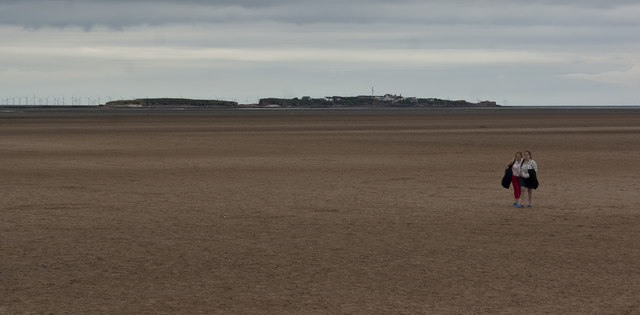Looking across the sand towards Hilbre Island