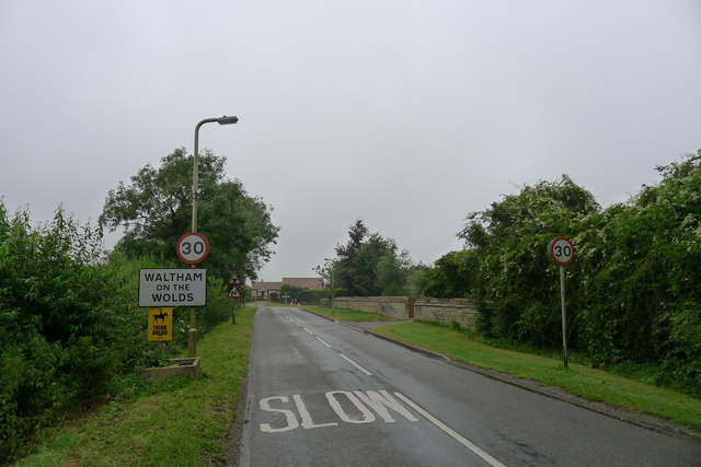 Stonesby Road entering Waltham On The Wolds