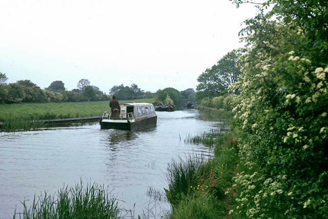 Boat heading north on Ashby Canal. 1976
