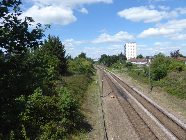 View of the railway from Brick Lane bridge