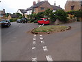 Road junction and grass triangle