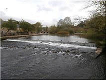 SK2168 : Weir on the river Wye, Bakewell by John Lord