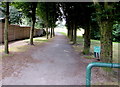 Tree-lined path into a recreation area, Rumney, Cardiff