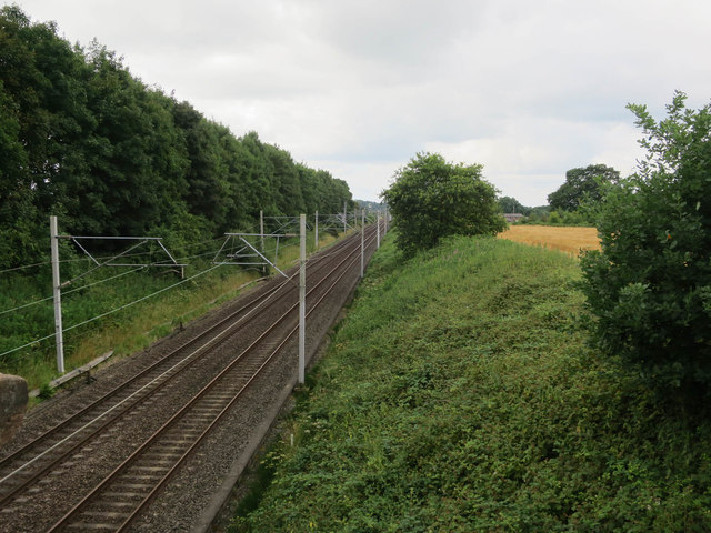 Railway past Jodrell Bank