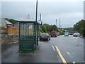 Bus stop and shelter on the A393, Lanner