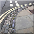 SP5106 : Cast iron kerb at a corner, George Street, Oxford by Robin Stott