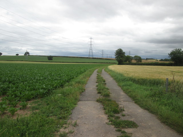 Farm track towards Grimston Hill