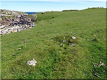NM0449 : Remains of kelp-burning kiln near Dun Beag, Tiree by Andrew Curtis