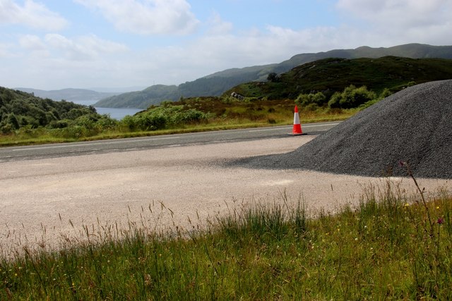 A layby along the A886