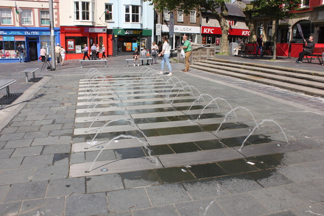 The Dancing Fountain in Castle Square, Caernarfon