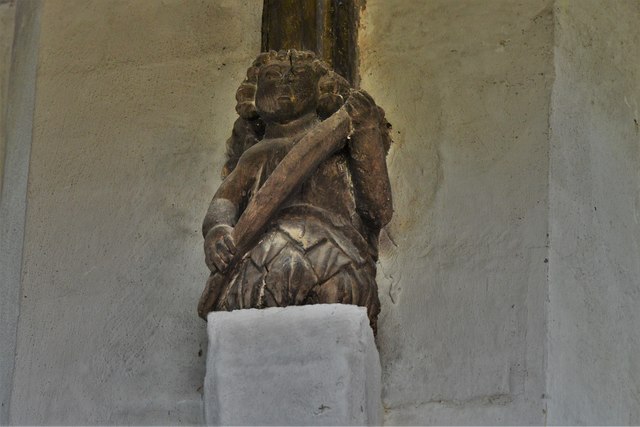 North Marston, St. Mary's Church: Wooden roof corbel 1