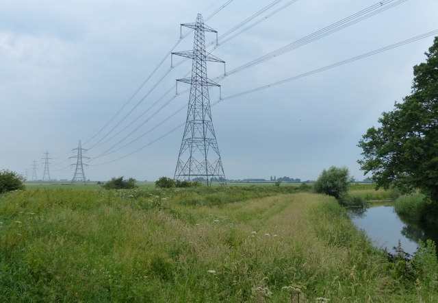 Power lines near the River Nar