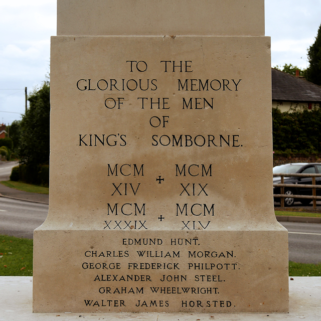 King's Somborne War Memorial (detail)