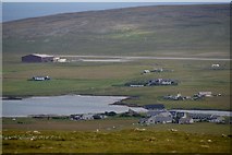 HP6208 : Daisy Park, the head of the voe and the airport, Baltasound, from Crussa Field by Mike Pennington