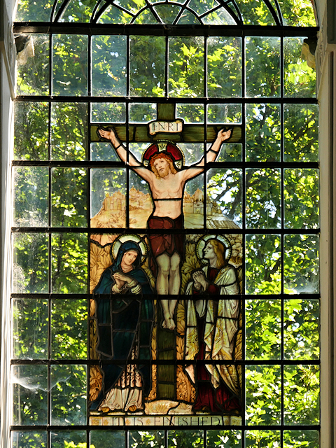 Stained Glass Window Crucifixion Scene, St Mary's Church