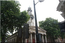 TQ2982 : View of the St. Pancras Parish Church from the crossing on Euston Road by Robert Lamb