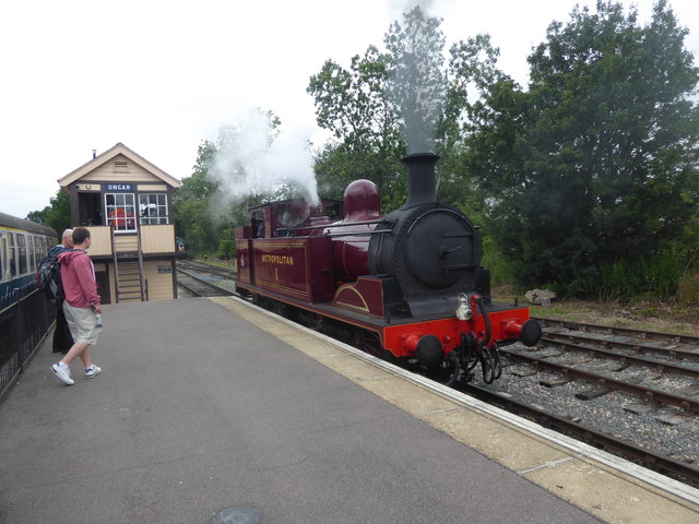 Visiting heritage steam engine at Ongar station