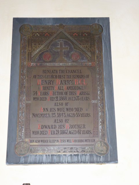 St Nicholas, Brockley: memorial (d)