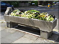 Old cattle trough with flowers on The Green, Winchmore Hill