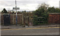 Street furniture and sign by Cape Road, Warwick