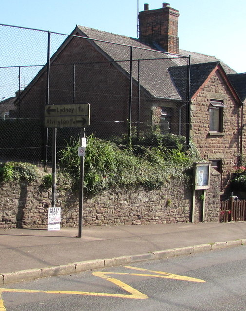 Directions sign facing Church Road, Aylburton