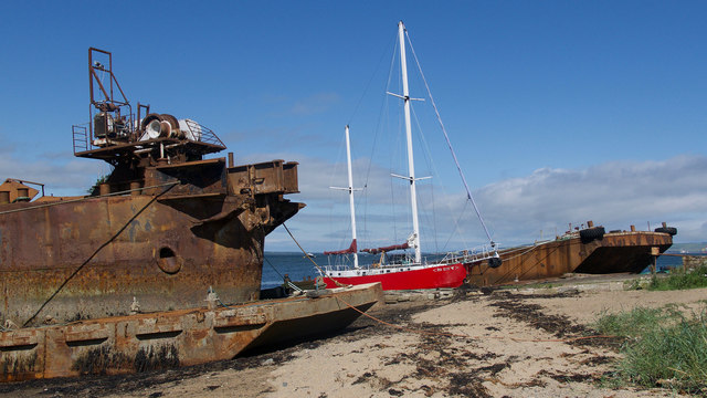 Vessels beside Inverbreakie Pier, Balblair