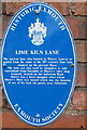 Lime Kiln Lane blue plaque, Exmouth