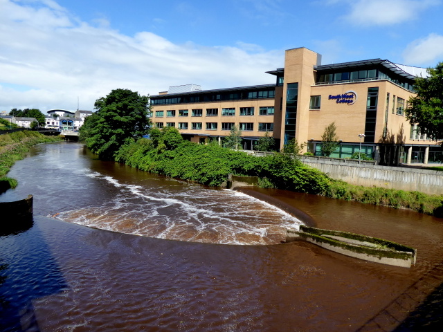 The River Strule turns brown, Omagh