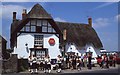 SU1069 : Morris men and the Red Lion, Avebury by Philip Halling