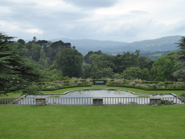 Terrace and ornamental pond at Bodnant Garden